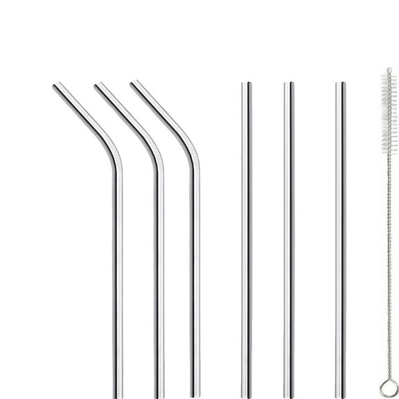 CCOCC Metal Straws Reusable,Food-Grade Stainless Steel Straws,Polished Stainless Steel Straws,Extended Length Metal Straws for Large Cups,8*215mm
