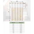 thumbnail image 6 of No Hook Shower Curtain with Snap in Liner, Abstract Sun Moon and Stars Retro Linen Hotel Shower Curtains for Bathroom, Washable Shower Curtain Liner Set with Mesh Top Window, 72"x72", 6 of 6