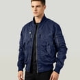 thumbnail image 6 of Yuaguia Men's Baseball Jacket, Tactical Flight Bomber Windbreaker Jacket, Stand Collar Outerwear, Military Style Casual Spring Coat for Outdoor Sports, Hiking, and Everyday Wear, Blue 3XL, 6 of 6