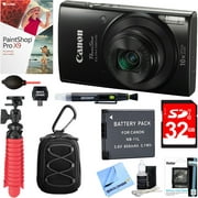 Canon PowerShot ELPH 190 IS Digital Camera with 10x Optical Zoom (Black) + 32GB Deluxe Accessory Bundle
