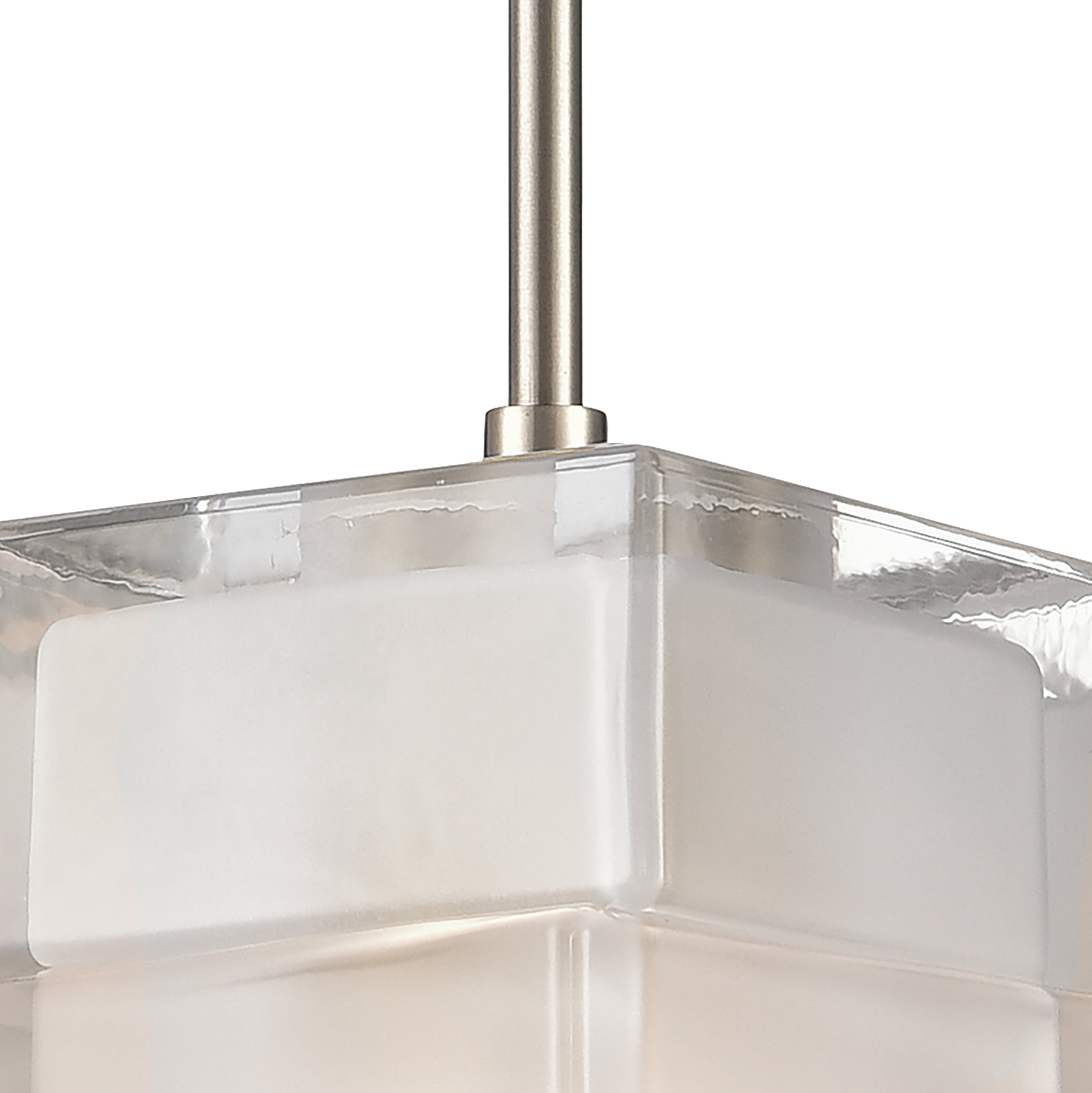 Elk Home 6-Inch Wide Ice Blocks Pendant, Contemporary, Satin Nickel