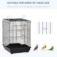thumbnail image 4 of 23" Bird Cage Flight Parrot House Cockatiels Playpen with Open Play Top and Feeding Bowl Perch Pet Furniture Black, 4 of 9