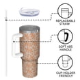 thumbnail image 3 of Camouflage 40oz Tumbler– Stainless Steel Insulated Tumbler with Handle and Straw, Large Capacity Travel Cup for Hot & Cold Drinks, 3 of 6