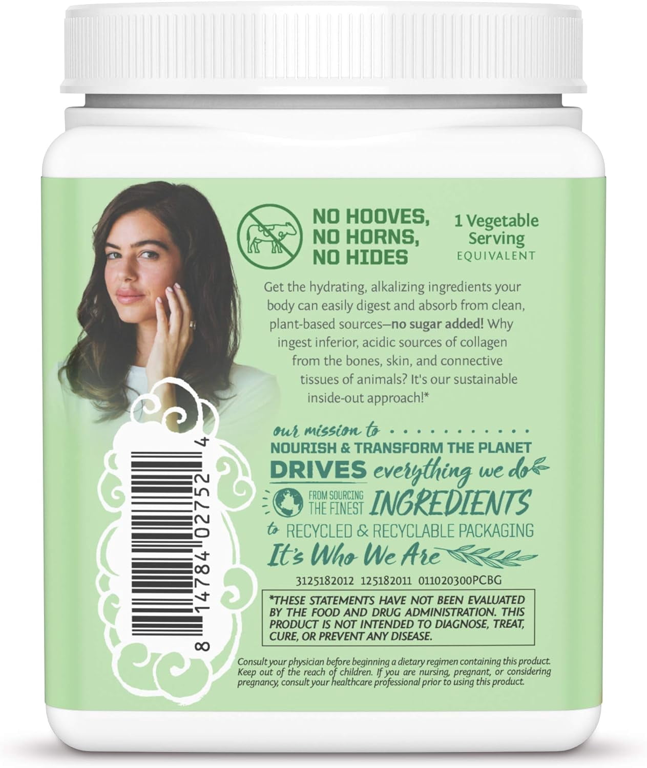Sunwarrior Beauty Greens Collagen | Pina Colada Collagen Boost Powder with Hyaluronic Acid and Biotin, 300g