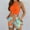 Orange, variant on WILLBEST Women's Casual Shorts Suit Set Sleeveless Vest Top Floral Print Two Piece Outfit Summer Fashion Comfortable Stylish Wear