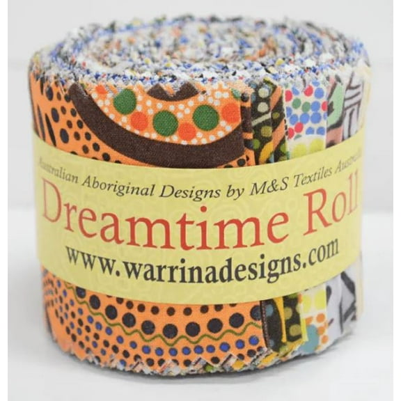 Jelly Roll (20 cuts) - Dreamtime Multi M&S Textiles Australian Aboriginal Aborigine 2.5" Strips Roll-Ups Bundle Quilter's Cotton Fabric Precuts (XMST-DTRA20) M529.30