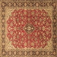 thumbnail image 1 of Ahgly Company Indoor Square Medallion Brown Traditional Area Rugs, 5' Square, 1 of 4