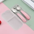 thumbnail image 4 of Kids forks and Spoons Utensils, Stainless Steel Silverware Set with Storage Box for Self Feeding Safe, Dishwasher Safe (Pink), 4 of 6
