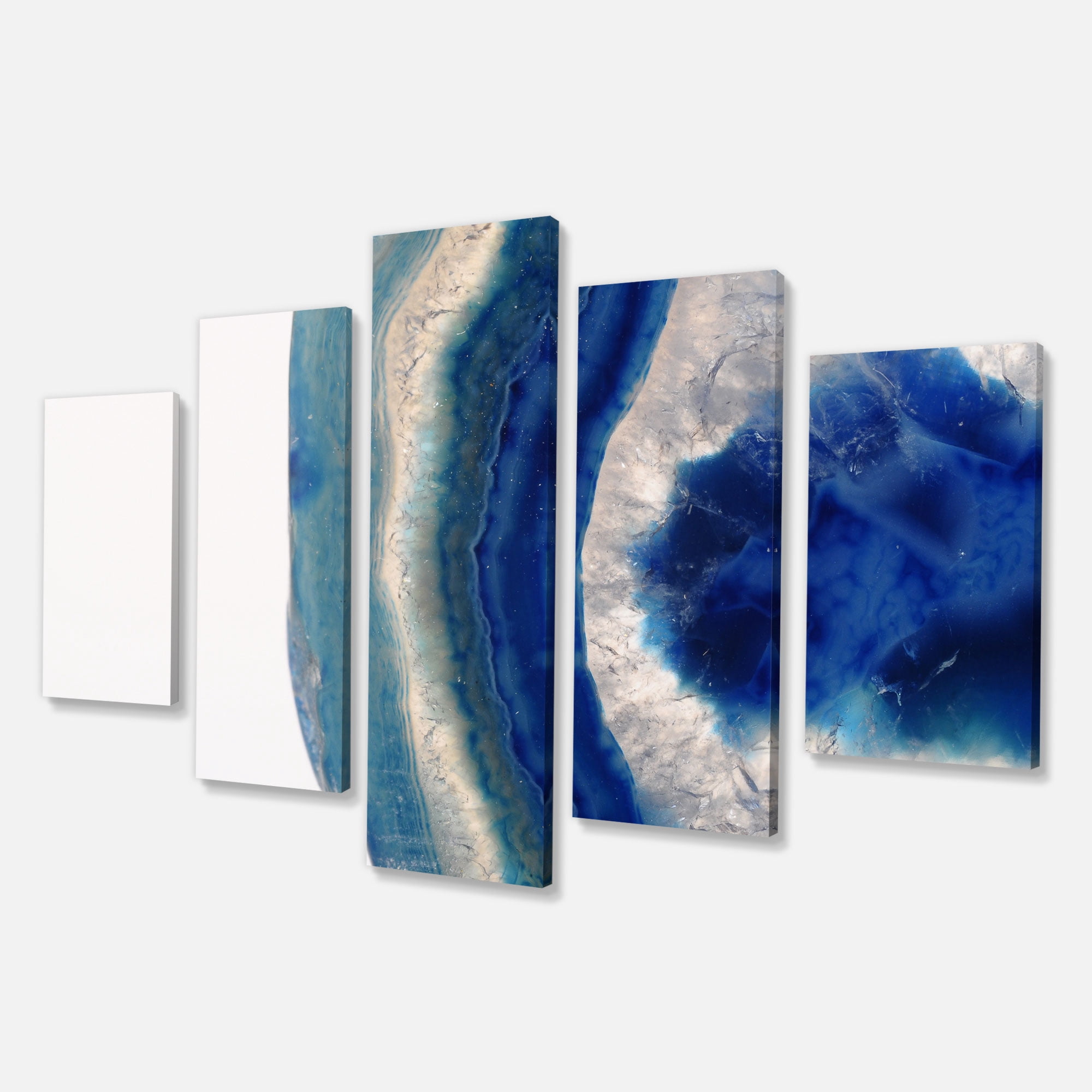 Designart 'Macro of Blue Agate Stone ' Contemporary Canvas Wall Art Print