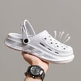 thumbnail image 5 of Wide Toe Box Clogs for Men Breathable Non Slip Platform Sandals Hollow Out Slip On Lightweight Slide Walking Shoes Gray Size 10, 5 of 6