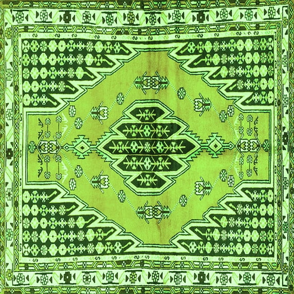 Ahgly Company Indoor Square Persian Green Traditional Area Rugs, 3' Square