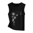 thumbnail image 4 of ALLLIST Black Womens Tops Under $10 Floral Crew Neck Sleeveless Tank Tops Tank Tops for Women 2024 XXL, 4 of 5