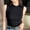 Black, variant on Women Crew Neck Sleeveless Ribbed Camisole Wide Side Cutting for Daily Inner Outer Wearing