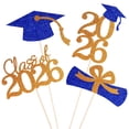 thumbnail image 2 of Graduation Cake Decoration Rose Gold 2026 Centerpiece 4pcs With Wooden Sticks For Graduation Parties, 2 of 9