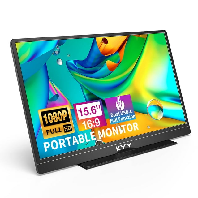 Monitor portátil KYY 15.6 pulgadas FHD 1080P USB-C HDMI con bolsa