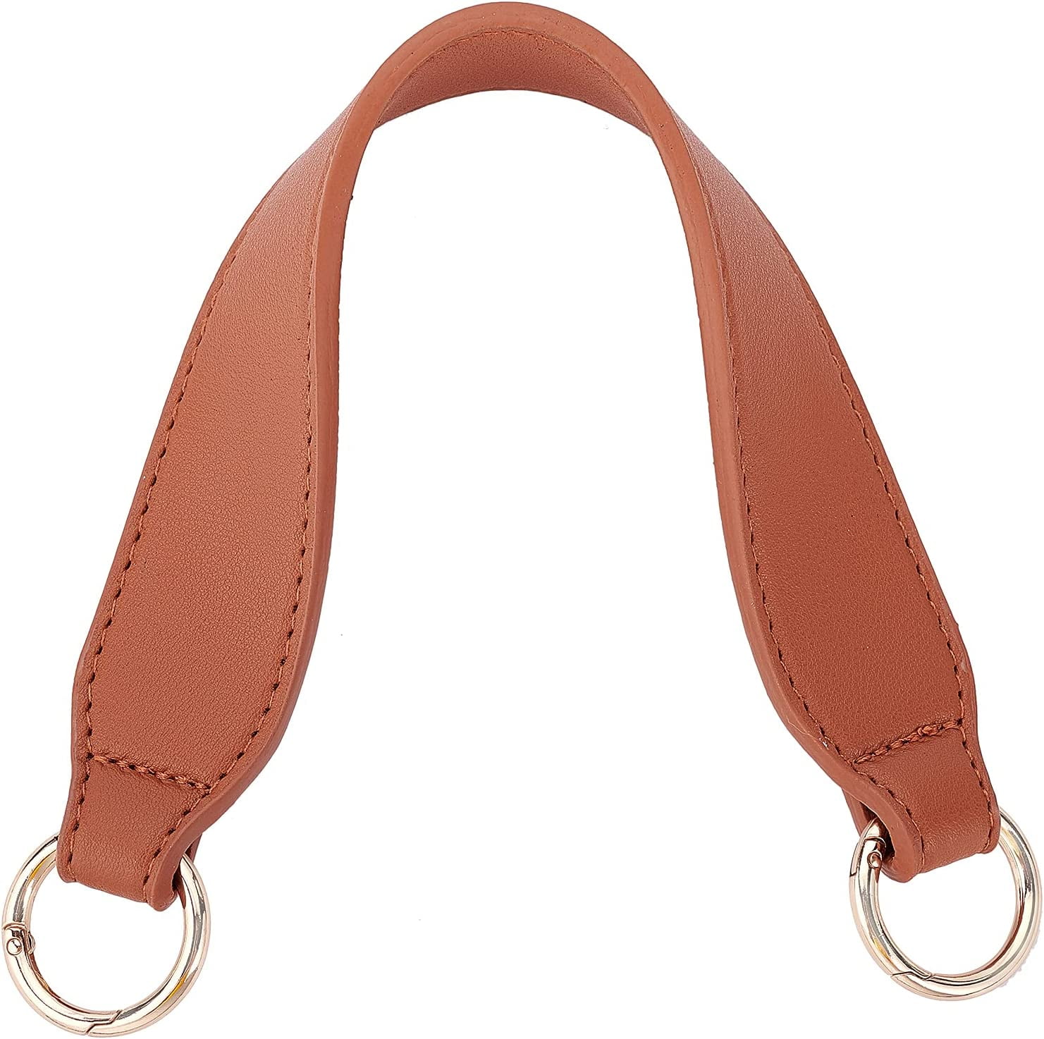 Leather Purse Bag Handle Replacement,13.4 Inch Short Leather Purse Strap  Handbag Handles Wide Shoulder Strap Clutches Handle with Spring Ring for