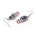thumbnail image 2 of Pendientes colgantes de esmalte nacional para mujer Shaofei con forma de Bandera estadounidense gancho para la oreja, 2 of 5