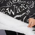 thumbnail image 3 of Oversized Wearable Blanket Hoodie,Black Halloween Letter Bat Pattern Sherpa Blanket Hoodie with Super Pockets,Super Warm Fuzzy Pullover for Women & Men, 3 of 6