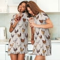 thumbnail image 4 of Easygdp Various Chicken Camisón de manga corta para mujer, informal, estampado, 4 of 6