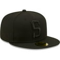 thumbnail image 3 of Men's New Era Pittsburgh Steelers Black on Black Alternate Logo 59FIFTY Fitted Hat, 3 of 5