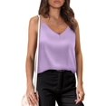 thumbnail image 3 of ZHAOCHENG Camisola de verano sin mangas de satén de seda para mujer con cuello en V, tallas S a 2XL, 3 of 3