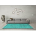 thumbnail image 3 of Ahgly Company Indoor Rectangle Oriental Turquoise Blue Industrial Area Rugs, 2' x 4', 3 of 4