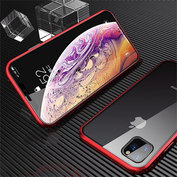 Funda de adsorción magnética de Metal de doble cara para iPhone 14, 12, 11, 13 Pro, XS, Max, XR, 7, 8 Plus, SE Fivean unisex