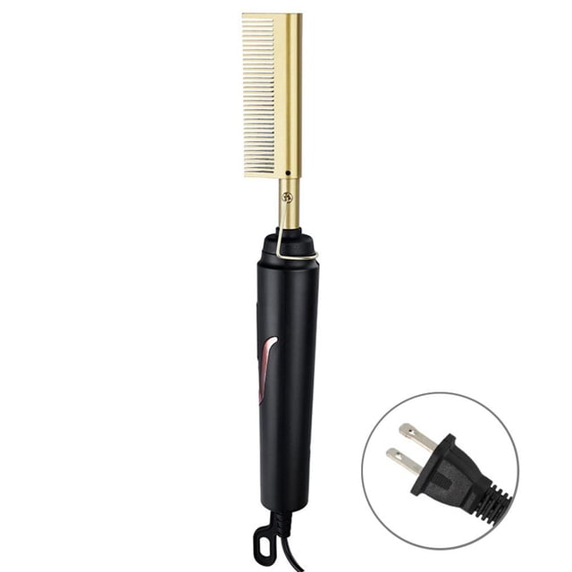 Peine eléctrico de cobre, peine para alisar el cabello seco y húmedo, carcasa antiescaldaduras (EE. UU.) Tmvgtek cuidado belleza