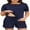 Navy, variant on HEARTNICE Pajamas Set for Women, 2 Piece Soft Short Sleeve Sleepwear Summer Lounge Sets