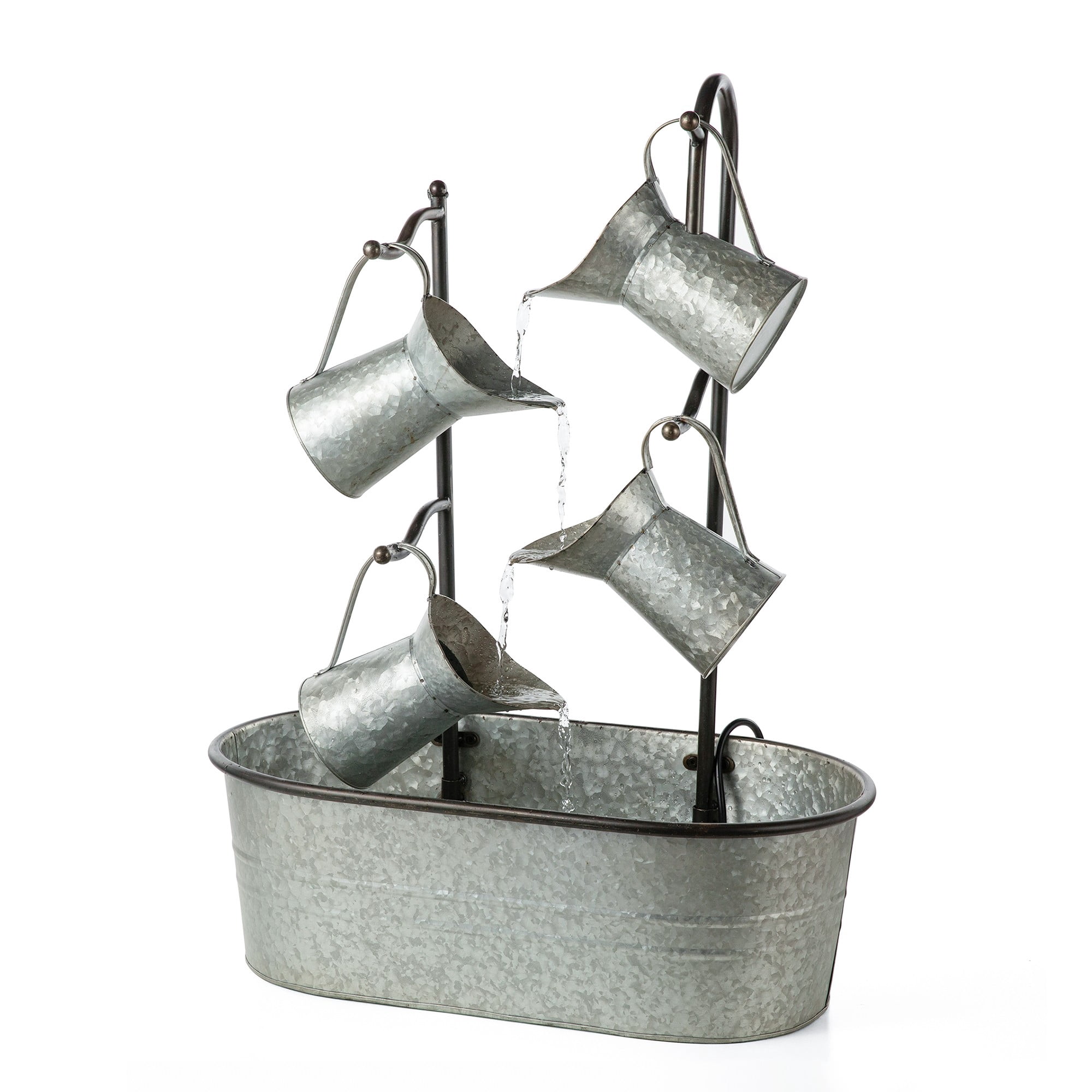 Outdoor Pitcher Glitzhome 33.25 Inch Tall Farmhouse 4-Tier Galvanized Metal Pitchers ...