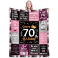 thumbnail image 1 of LHSHID Unique Happy Birthday Fleece Throw Blanket Funny 70 Years Old Birthday Decorations Gifts Best 70th Birthday Gfit Ideas for Mom Wife Sister Friends Female 60"x80", 1 of 6