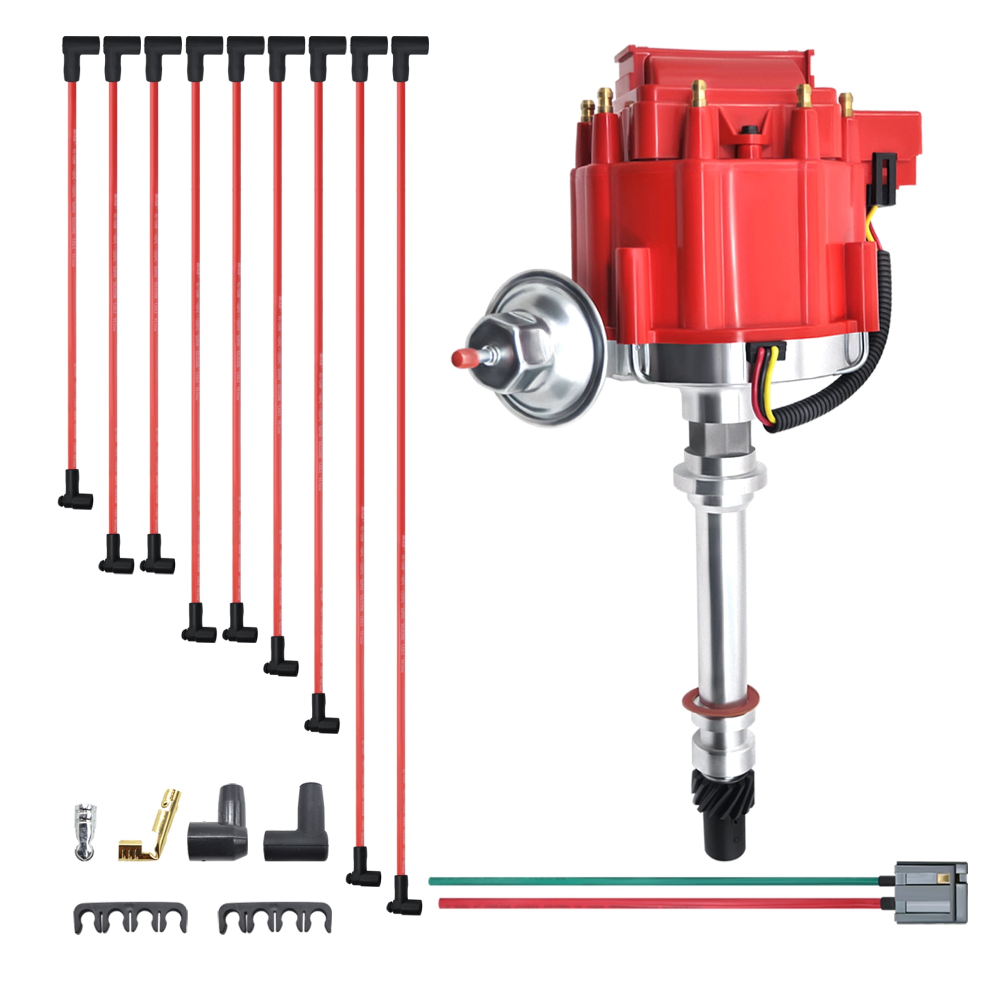 Performance Master GM08 HEI Distributor & Ignition Wires 65K Volt 9000RPM for Chevy V8 350 454 SBC