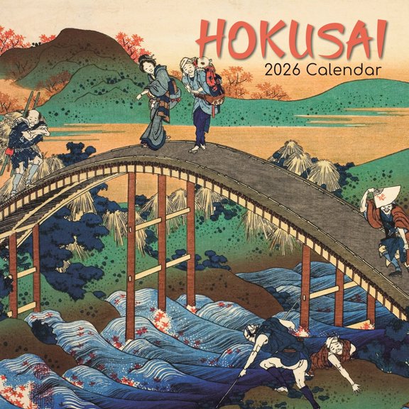 The Gifted Stationery 2026 Square Wall Calendar, Hokusai, 16-Month Arts & Antiques Theme Hanging Calendar with 180 Reminder Stickers, Month Planner for Home or Creative Spaces, 12x12 In