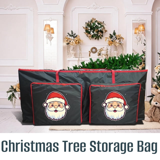 Uuiauoio Christmas Tree Storage Bag,Large Capacity Quilted Cover for Artificial Trees and Garlands, Double Zipper Protective Container for Holiday Decor, Durable Fabric Organizer for Garage and Attic
