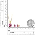 thumbnail image 2 of 18K Yellow Gold Plated Silver Pink Mystic Topaz and Yellow Created Sapphire Pendant and Earrings Jewelry Set for Women (7.15 Cttw, Gemstone Birthstone, Oval 11X9MM and 8X6MM with 18 inch Silver Chain), 2 of 3