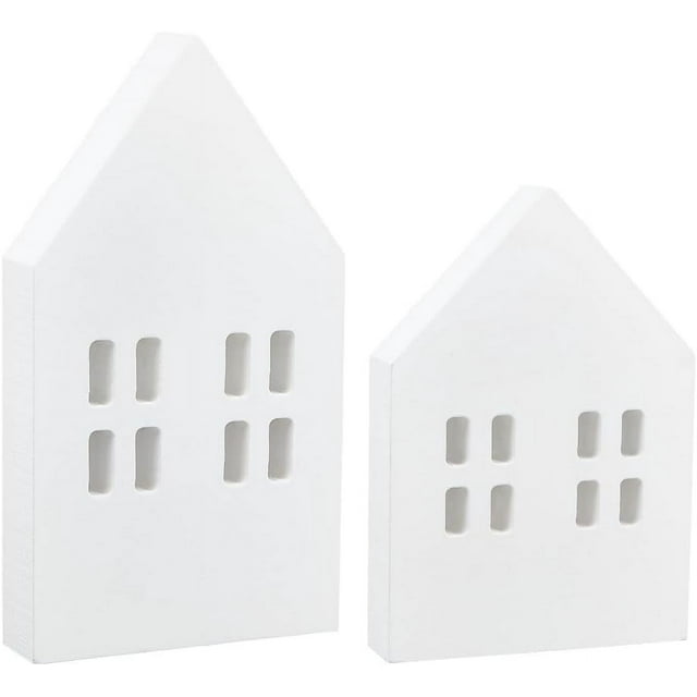 4 piezas, 2 estilos, letrero de madera con forma de casa, color blanco, estilo rústico, ideal para bodas, fiestas y decoración del hogar.