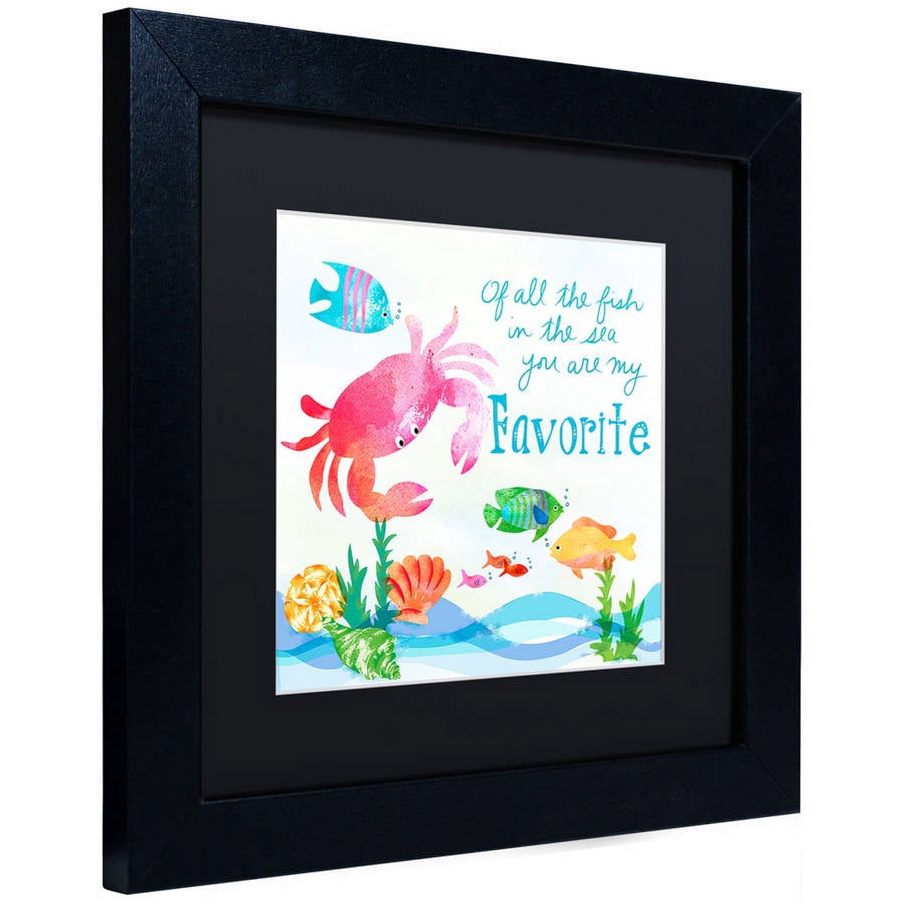 Trademark Fine Art "Crab" Canvas Art by Lisa Powell Braun, Black Matte, Black Frame