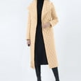 thumbnail image 4 of Vedolay Warm Winter Coats for Women Open Front Cropped Cardigan Coat Long Sleeve Knit Outwear Khaki,XL, 4 of 5
