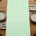 thumbnail image 5 of Green Grid 70 Inch Table Runner, Checkered Plaid Gingham Lattice Trellis Print Farmhouse Dresser Scarf Cotton & Linen Tablerunner for Dining/Kitchen Island/Holiday Party Décor 13" x 70", 5 of 9