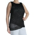 thumbnail image 2 of BAR III $70 Womens 1307 Black Jewel Neck Sleeveless Casual Faux Wrap Top XS B+B, 2 of 3