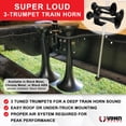 thumbnail image 6 of Vixen Horns Train Horn Kit, 3 Trumpets, 200 PSI Compressor, 5 Gallon Tank, 6 of 9