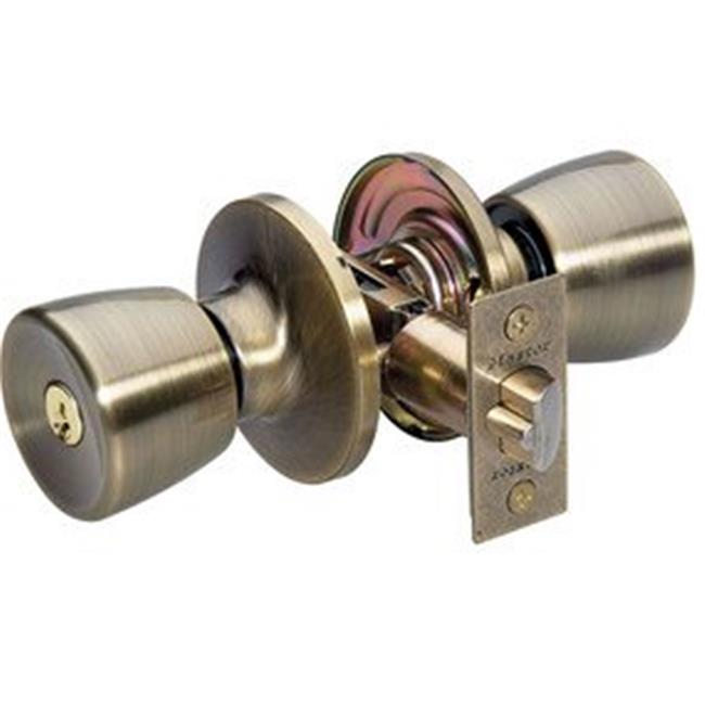 Master Lock TUO0105 Antique Brass Tulip Keyed Entry Door Knob Walmart