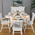 thumbnail image 2 of Happy Thanksgiving Turkey Fall Pumpkin Round Tablecloth 60" X 60",Wrinkle Wipeable Table Cloth for Kitchen Dining Room Picnic Patio Party, 2 of 6