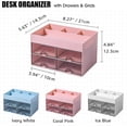 thumbnail image 2 of XmhyTop Organizador de escritorio con 4 cajones para decoración estética de habitaciones, accesorios de escritorio de oficina, soporte para bolígrafos de escritorio, rosa, 2 of 5