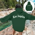 thumbnail image 4 of GuzomFashion Womens Oversized LA Gothic Graphic Hoodie - 100% Polyester, Kangaroo Pocket, Drawstrings, Green, S-XXL,Size L, 4 of 9