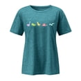 thumbnail image 3 of Graphic Tees for Women T-Shirt for Women Dinosaurs Graphic Tee with Casual Short Sleeve Comfort Fit for Everyday Wear and Spring Autumn Season Blue XL, 3 of 3