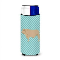 Carolines Treasures BB8000MUK Charolais Cow Blue Check Michelob Ultra Hugger for Slim Cans