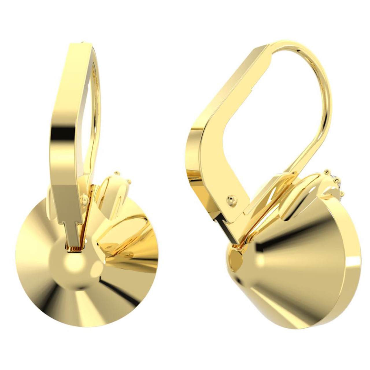 Swarovski Bella V drop earrings Round cut, Gold tone, Gold-tone plated 5662093