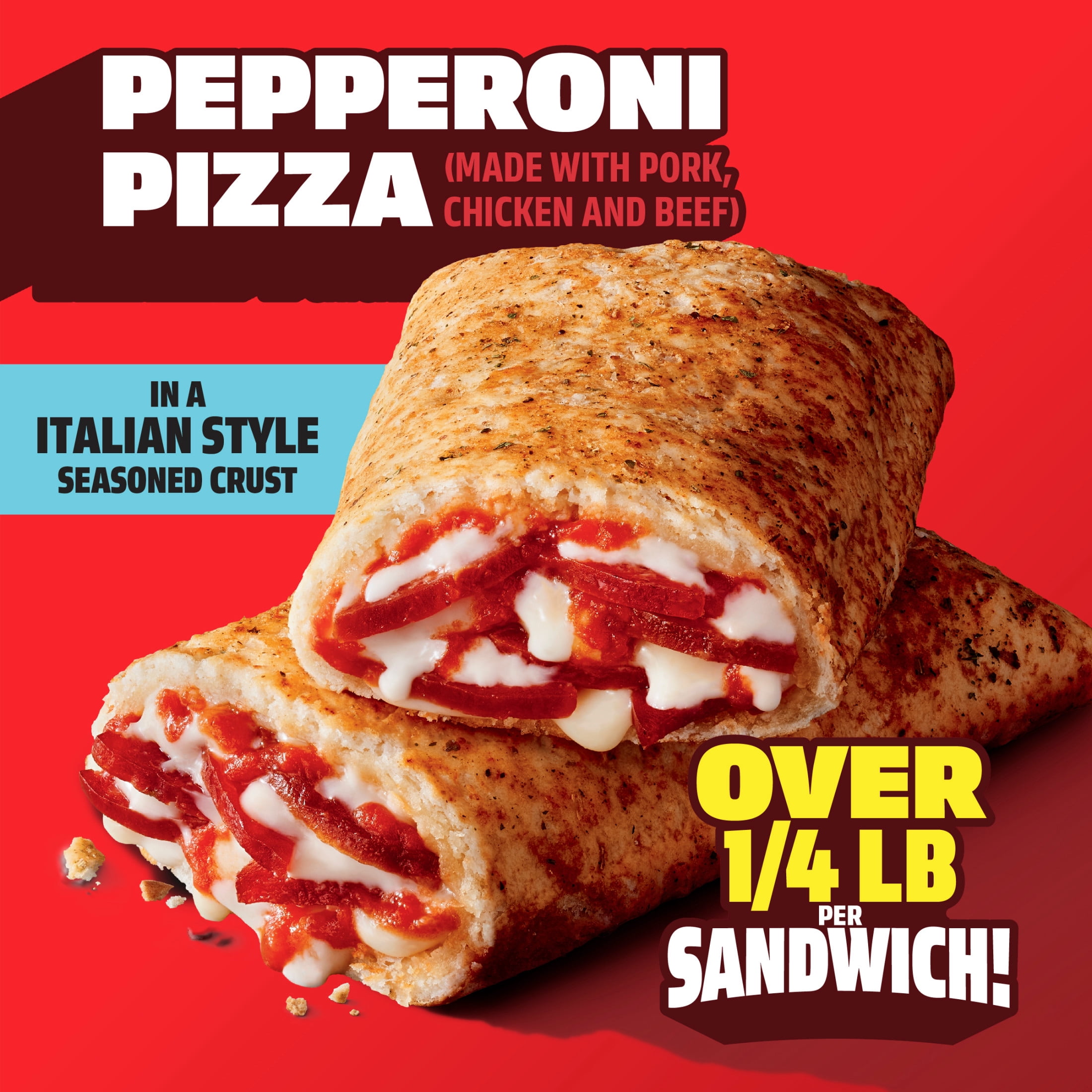 Hot Pockets Pepperoni Pizza Frozen Snacks, Italian Style Seasoned Crust, 54 oz, 12 Pack