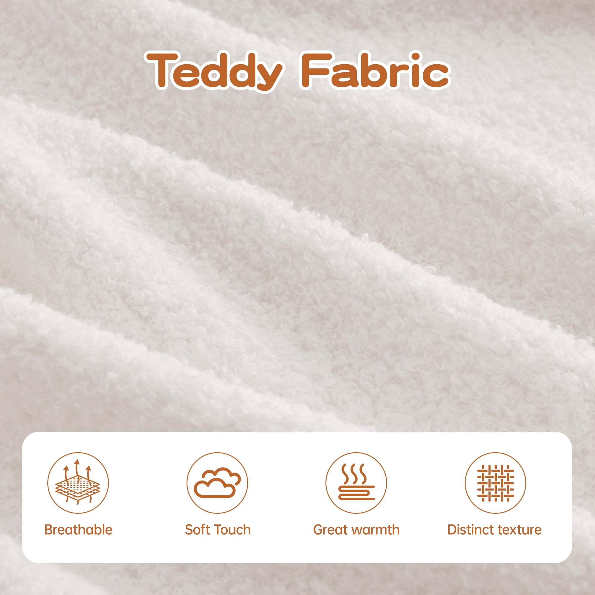 106" Teddy Fabric No Assembly 32D Boneless Sofa, Comfy Couch with L-Shaped Chaise for Living Room, White